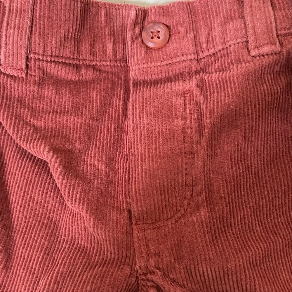 3 item set - Striped Polo Onesie, Reddish brown corduroy pants, Levi’s blue pant